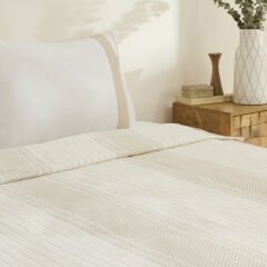 Karaca Home White Coll Rise %100 Pamuk Keten Çift Kişilik Pike Takımı Bej