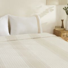 Karaca Home White Coll Rise %100 Pamuk Keten Çift Kişilik Pike Takımı Bej
