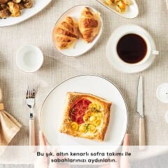 Karaca Stream Bone Middle 34 Parça 6 Kişilik Kahvaltı Takımı Gold