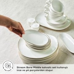 Karaca Stream Bone Middle 34 Parça 6 Kişilik Kahvaltı Takımı Gold