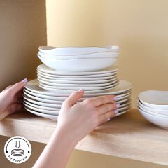 Karaca Stream Bone Middle 34 Parça 6 Kişilik Kahvaltı Takımı Gold