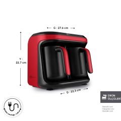 Karaca Hatır Hüp Düet Aroma İkili Türk Kahve Makinesi Imperial Red