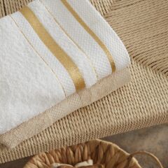 Karaca Home Glory Lurex 9 Parça Aile Banyo Seti Gold-Bej