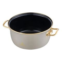 Emsan Retro 24 cm Emaye Kızartma Tenceresi Bej