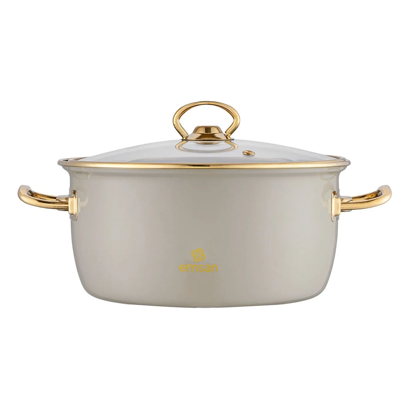 Emsan Retro 24 cm Emaye Kızartma Tenceresi Bej