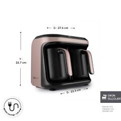 Karaca Hatır Hüp Düet Aroma İkili Türk Kahve Makinesi Rosegold