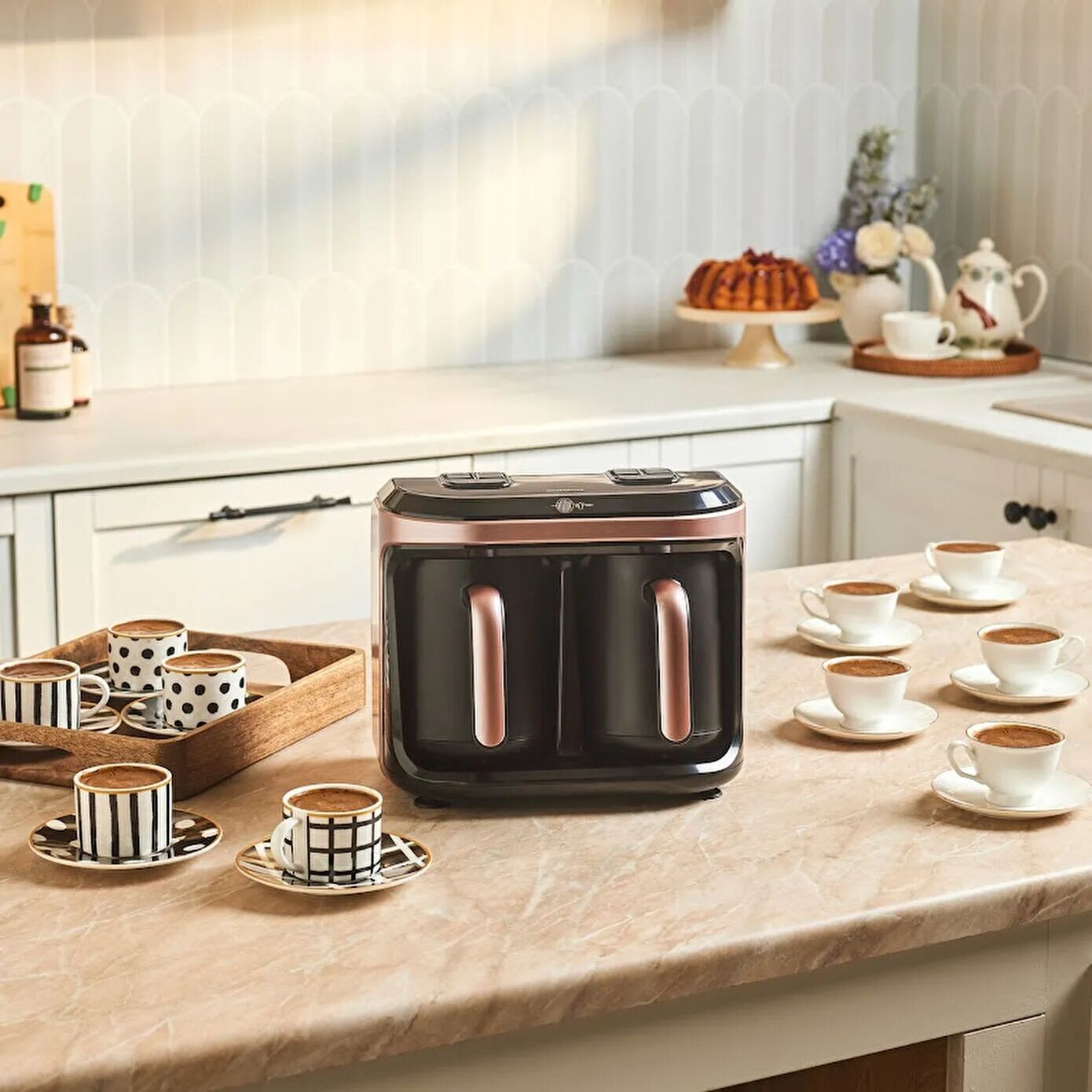 Karaca Hatır Hüp Düet Aroma İkili Türk Kahve Makinesi Rosegold