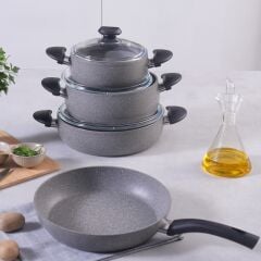 Karaca Biogranit Avanos 7 Parça Tencere Seti Gri