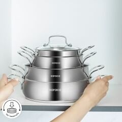 Karaca Arena 8 Parça Çelik Tencere Seti