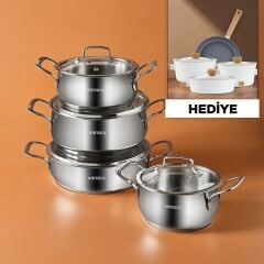 Karaca Arena 8 Parça Çelik Tencere Seti