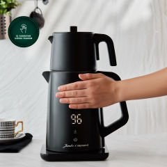 Jumbo x Homend Royaltea Cooltouch 1792H Dokunmatik El Yakmaz Gövdeli Paslanmaz Wifi ile Kontrol Konuşan Çelik Çay Makinesi Siyah