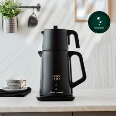 Jumbo x Homend Royaltea Cooltouch 1792H Dokunmatik El Yakmaz Gövdeli Paslanmaz Wifi ile Kontrol Konuşan Çelik Çay Makinesi Siyah