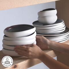 Karaca Earth Collection Galactic 55 Parça 12 Kişilik Yemek Takımı Beyaz