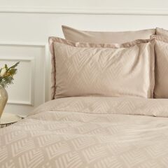 Karaca Home White Collection Lush Çift Kişilik Jakar Saten Nevresim Takımı Bej