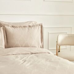 Karaca Home White Collection Lush Çift Kişilik Jakar Saten Nevresim Takımı Bej