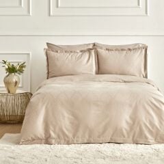 Karaca Home White Collection Lush Çift Kişilik Jakar Saten Nevresim Takımı Bej