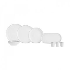 Karaca Stream Bone Saturn 53 Parça 12 Kişilik Yemek Takımı Platin