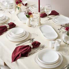 Karaca Stream Bone Saturn 53 Parça 12 Kişilik Yemek Takımı Platin