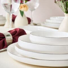 Karaca Stream Bone Saturn 53 Parça 12 Kişilik Yemek Takımı Platin