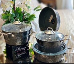 Brioni Copper 7 Parça Tencere Seti - Platin