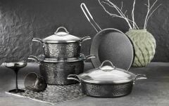 Brioni Copper 7 Parça Tencere Seti - Platin