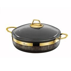 Brioni Royal Stone 7 Parça Tencere Seti - Kumtaşı/Altın