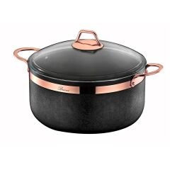 Brioni Royal Stone 7 Parça Tencere Seti - Antrasit/Bakır