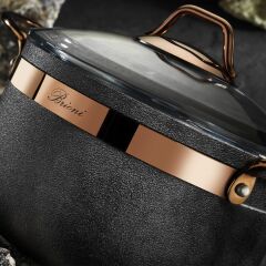 Brioni Royal Stone 7 Parça Tencere Seti - Antrasit/Bakır