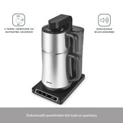 Homend Smart Royaltea Plus 1781H 2 in 1 Wifi Otomatik Çay ve Türk Kahve Makinesi Inox