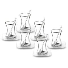 Jumbo Jüpiter 18 Parça Çelik Çay Seti