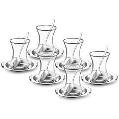 Jumbo Mars 18 Parça Çelik Çay Seti