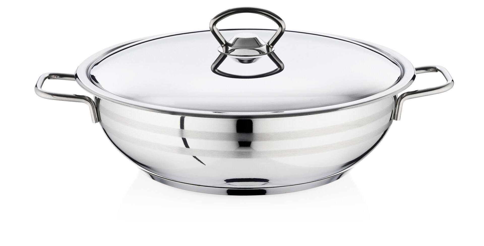 Bestinox 26x8 cm Tel Kulplu Çelik Kapaklı Çelik Kısa Tencere-4.25 Litre