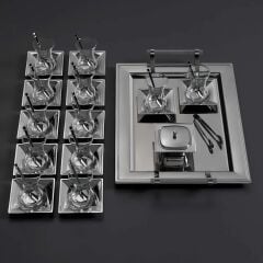 Jumbo Arezzo 40 Parça Çelik Çay Seti