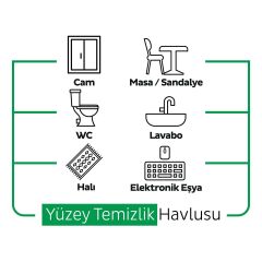 Sleepy Easy Clean Beyaz Sabun Katkılı Yüzey Temizlik Havlusu 12x100 (1200 Yaprak)