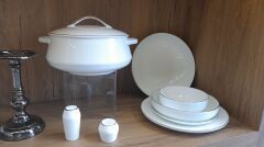 Evaliza Hanedan 2mm Shiny Platin 60 Parça 12 Kişilik Yemek Takımı